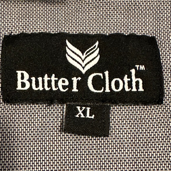 Butter Cloth Button Up Shirt Long Sleeve Collared Stretch Gray Mens Size XL - Picture 9 of 14